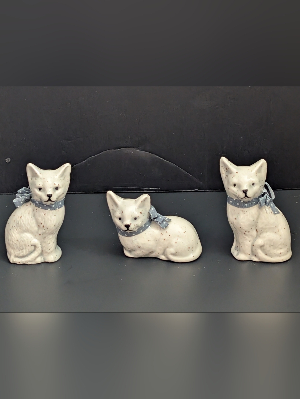 Vintage speckled cat figurines 4-2026